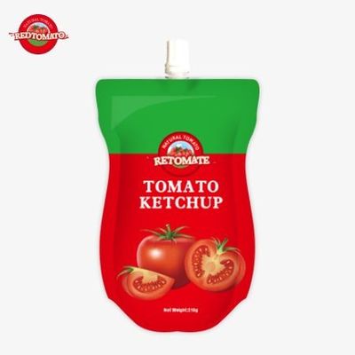 Fabrication de sachets de ketchup de 210 g dans une usine OEM avec une saveur pure et naturelle