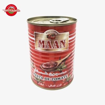 800 g de pâte de tomates en conserve double concentrée Brix22-24% Marque personnalisable disponible