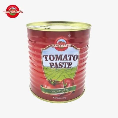 Retomate propre marque 800g pâte de tomate en conserve Brix28-30% Fournir la marque et le design de l'emballage