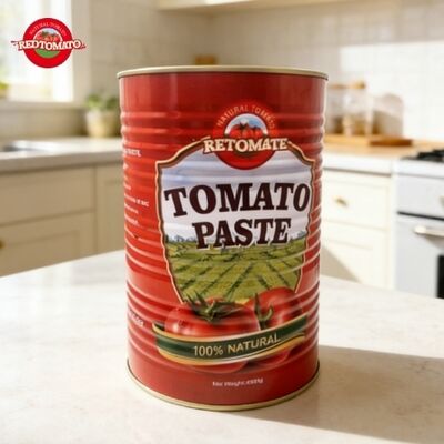 Pâte de tomate RETOMATE de haute qualité avec 4500g en vrac Emballage 28-30 type emballé Brix