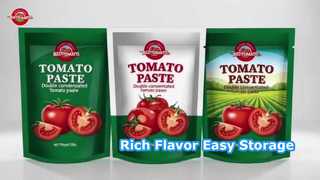 Pâte de tomate 500g, approvisionnement d'usine, sachet debout, paquet pratique, saveur riche